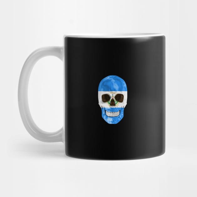 El Salvador Flag Skull - Gift for Salvadoran With Roots From El Salvador by Country Flags